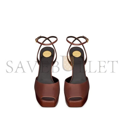 YSL LA SCANDALE PLATFORM SANDALS IN SMOOTH LEATHER 823500AACSQ2603